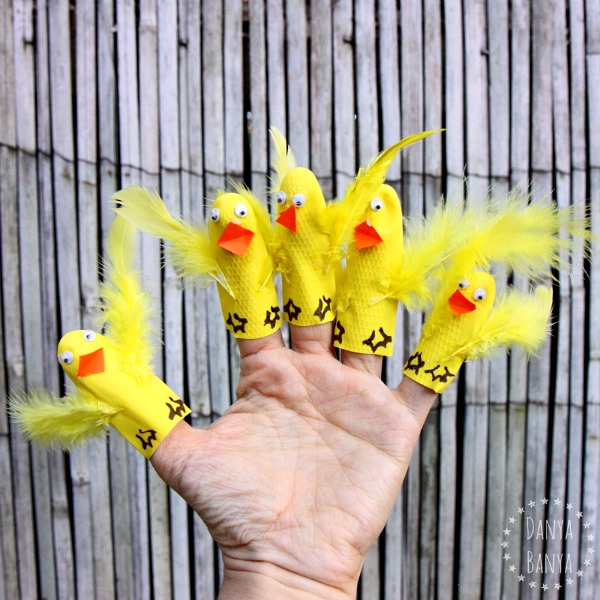 5 little ducks rubber glove finger puppets