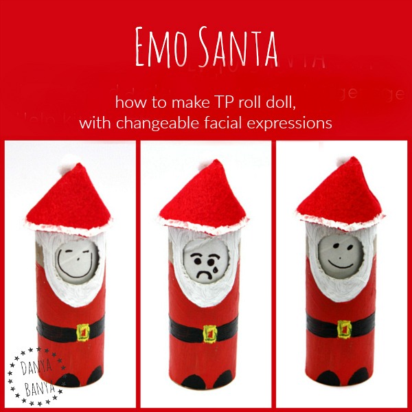 Emo Santa - how to make a TP roll doll with changeable facial expressions