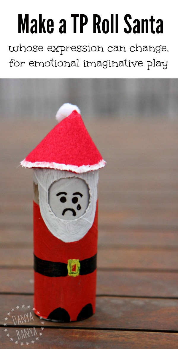 Make a TP Roll Santa whose expression can change for emotional imaginative play