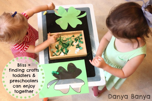 Bliss is finding crafts toddlers and preschoolers can enjoy together