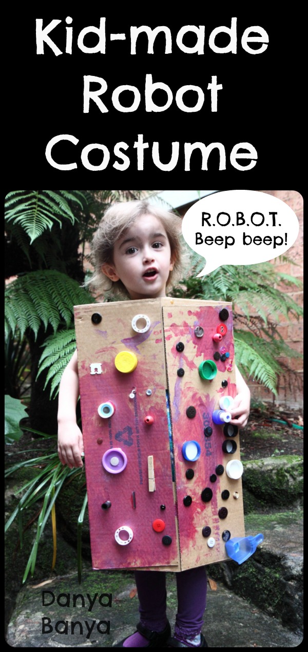 Kid-made robot costume