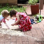 Sensory play with cloud dough