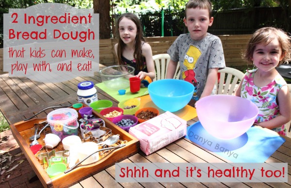 2 Ingredient Bread Dough that kids can make, play with and eat