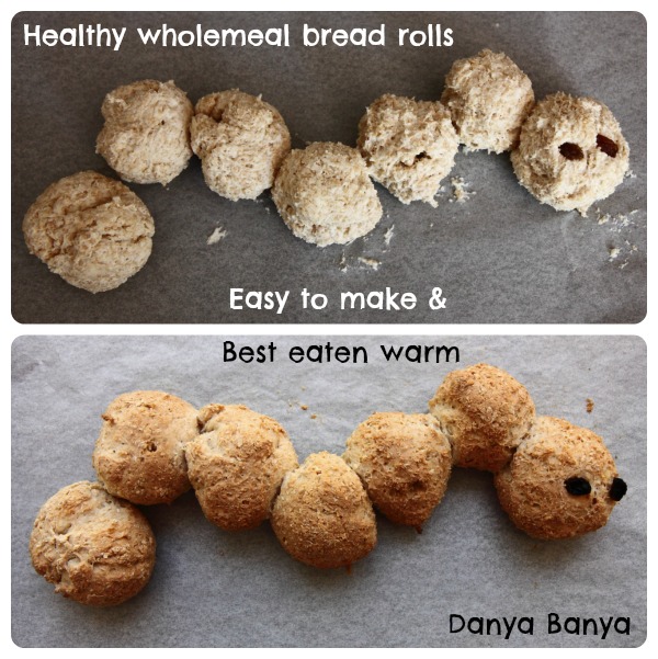 Healthy wholemeal bread rolls