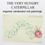 The Very Hungry Caterpillar inspired cardboard roll paintings