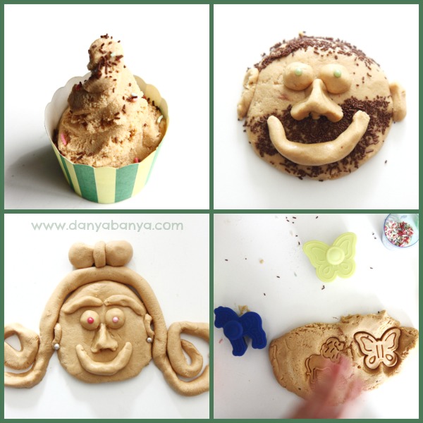 Peanut butter edible playdough creations