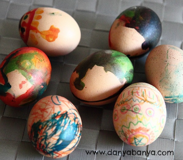 Decorating Eggs with edible paints and markers