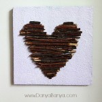 Heart Art from sticks and recyclables