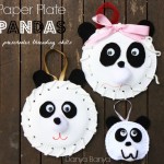 Make some Paper Plate Pandas for preschooler threading skills