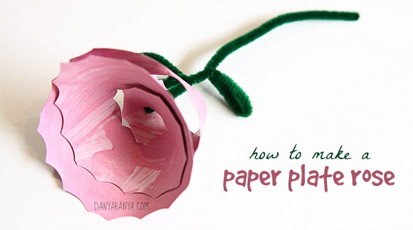 Paper plate crafts - How to make a paper plate rose