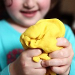 Hand strengthening with lemon scented play dough