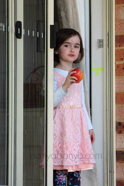 JJ grabbed an apple