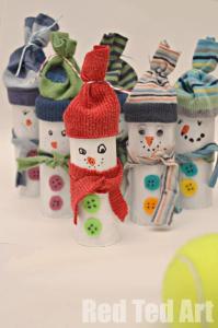 Toilet-Roll-Snowmen Red Ted Art