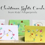 Christmas Lights Cards from Kids Fingerprints ~ Danya Banya