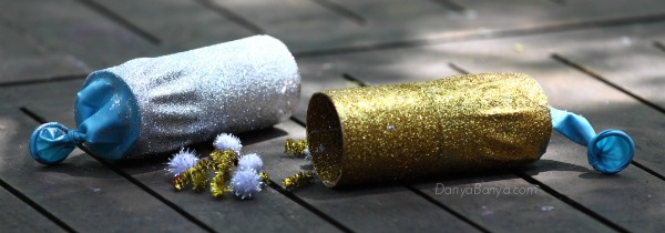 DIY glitter party poppers for kids