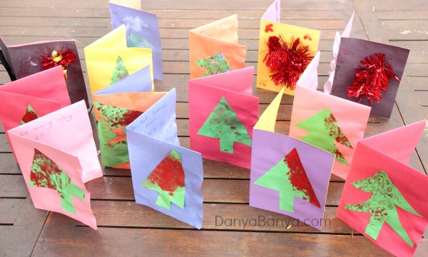 Homemade Christmas cards that preschoolers can make
