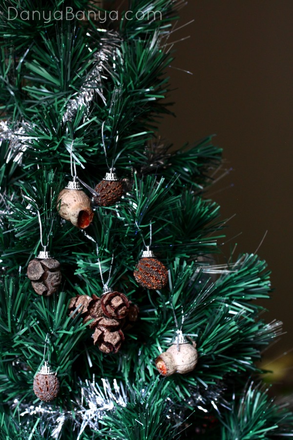 Ornaments made by found natural seedpods