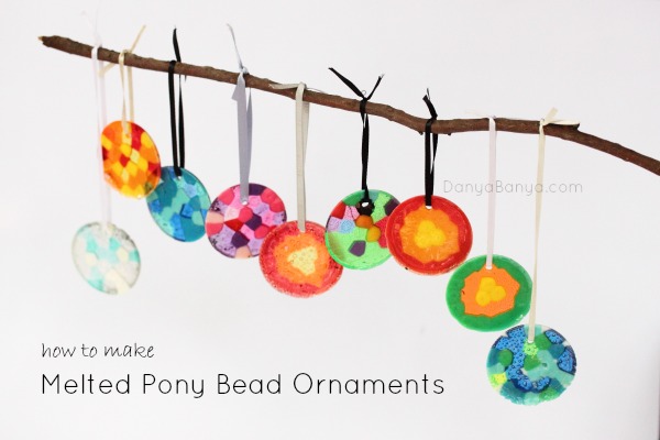 how to make melted pony bead ornaments ~ Danya Banya