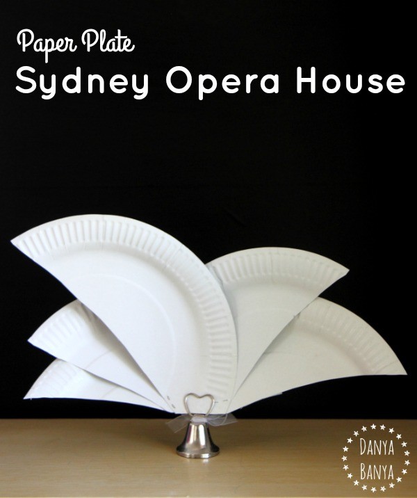 Paper Plate Sydney Opera House, Australian kids craft idea