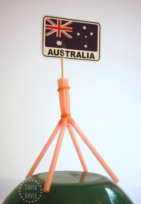 Replica of Australian Parliament House flagmast made from straws