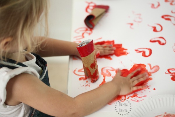 Toddler valentines art becomes sensory