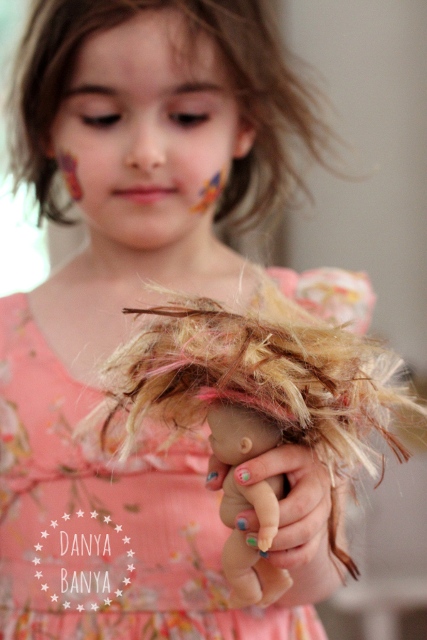 Making a wig for a sick doll