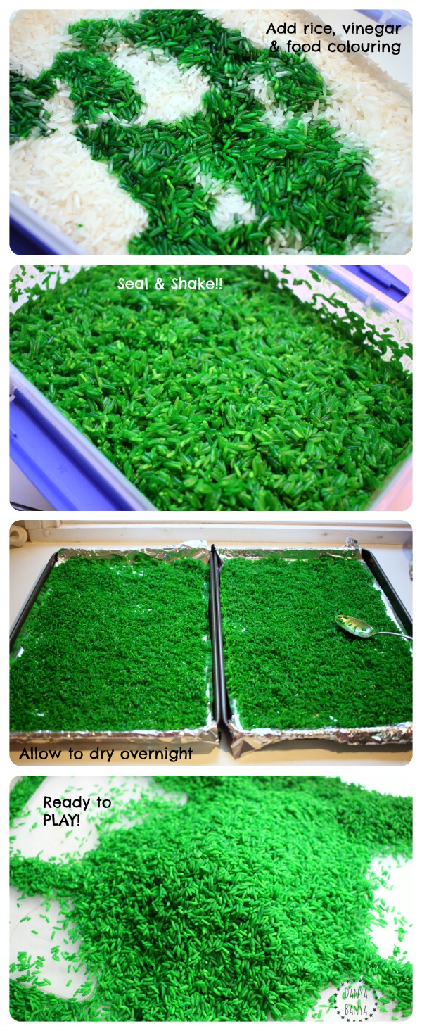 How to make really vibrant coloured rice for kids craft or sensory play