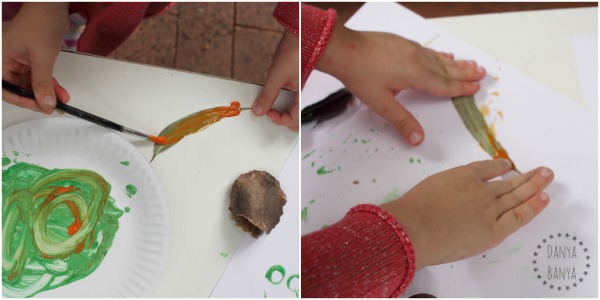 Painting and printing a leaf