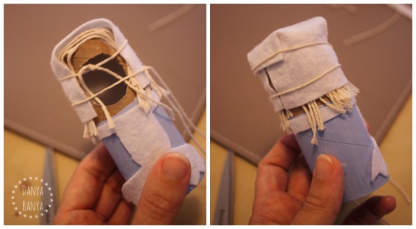 Attaching the bonnet to little bo peep