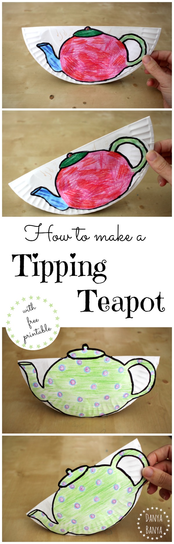 How to make a tipping teapot with free printable