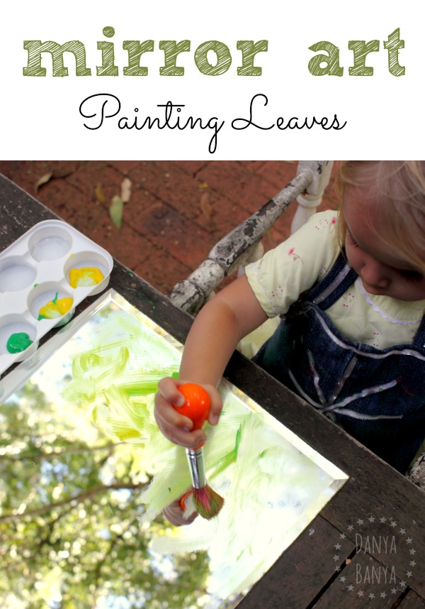 Mirror Art painting leaves activity for toddlers