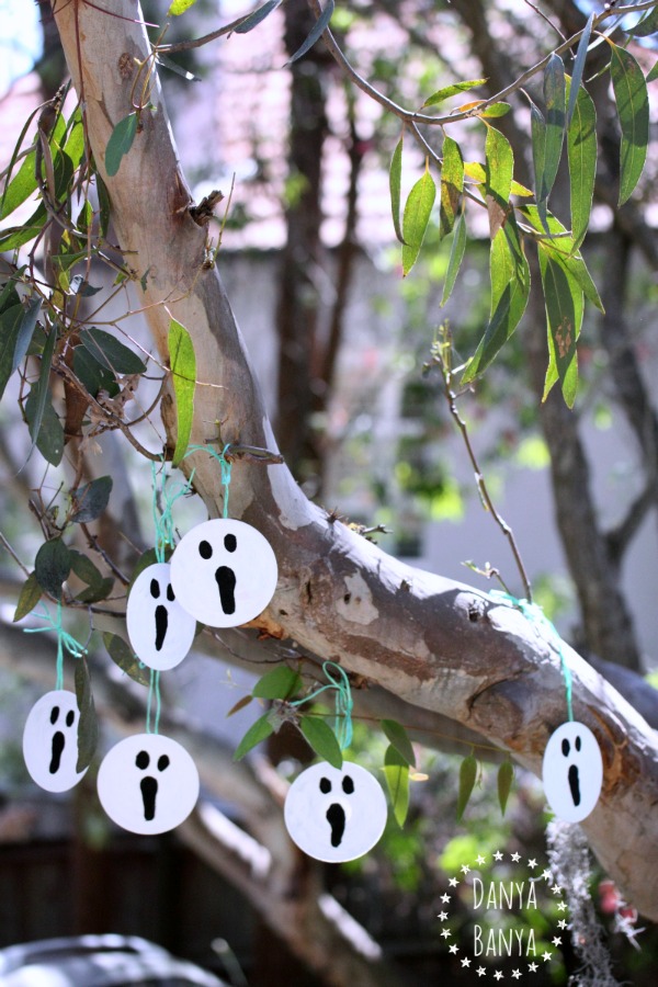 Upcycled CD ghost decorations