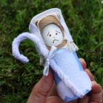 Worried Little Bo Peep toilet paper roll doll