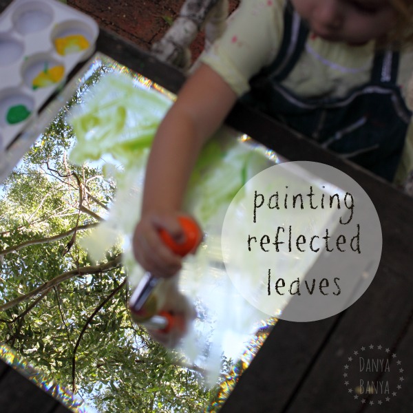 toddler process art idea painting reflected leaves