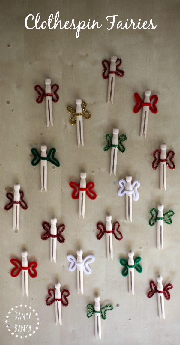 Simple clothespin fairy dolls