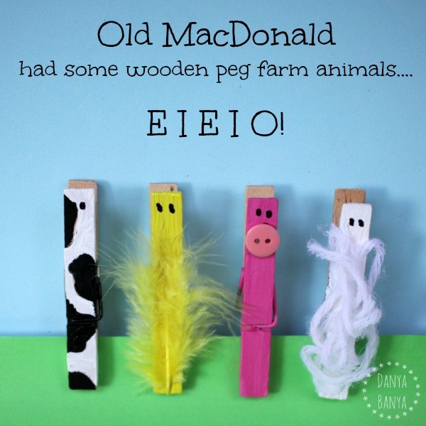 Old MacDonald had some wooden peg farm animals