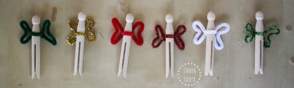 Pipe cleaner and clothespin fairies