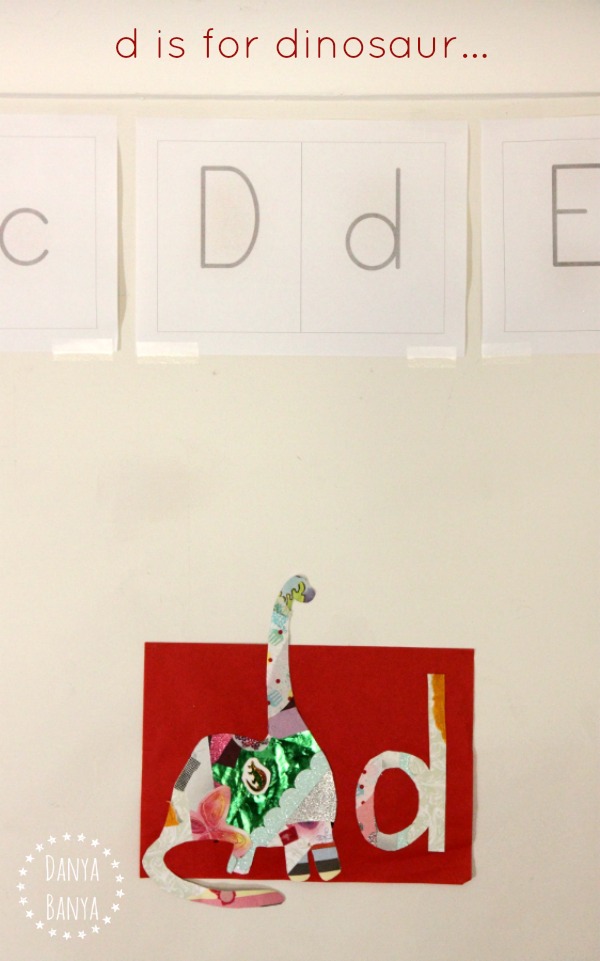 d is for dinosaur recycled paper craft