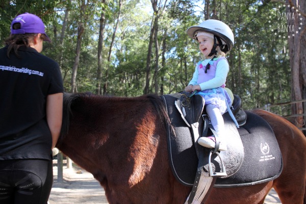 Riding a pony