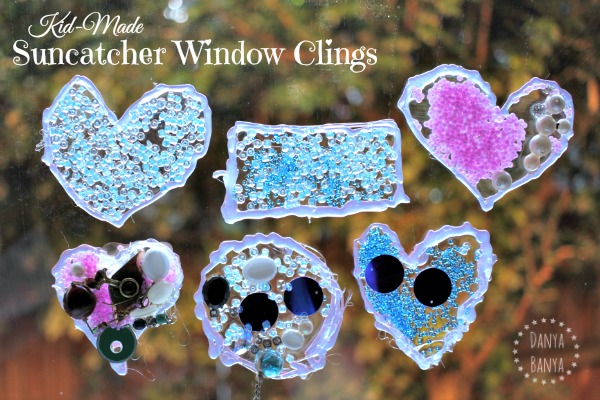 Six beautiful kid-made suncatcher window clings