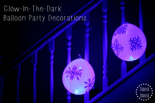 Glow in the dark balloon party decorations