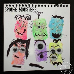 Sponge Monsters - process art