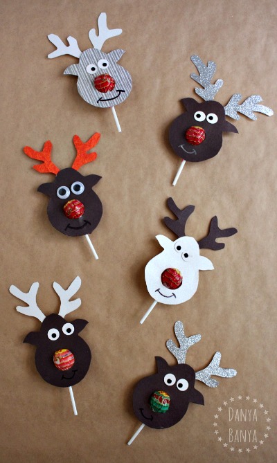 Christmas class gift idea Reindeer lollipops