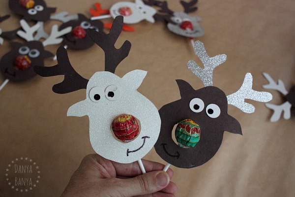 Cutest ever Rudolph Reindeer Lollipop class gifts for kids