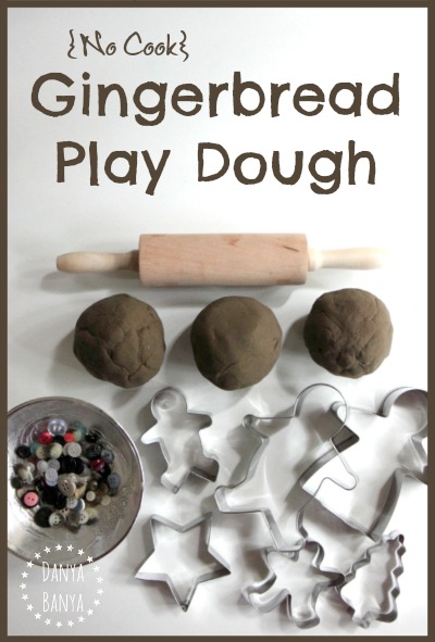 {No cook} ginger and cinnamon scented gingerbread play dough for Christmas sensory and imaginative play for kids