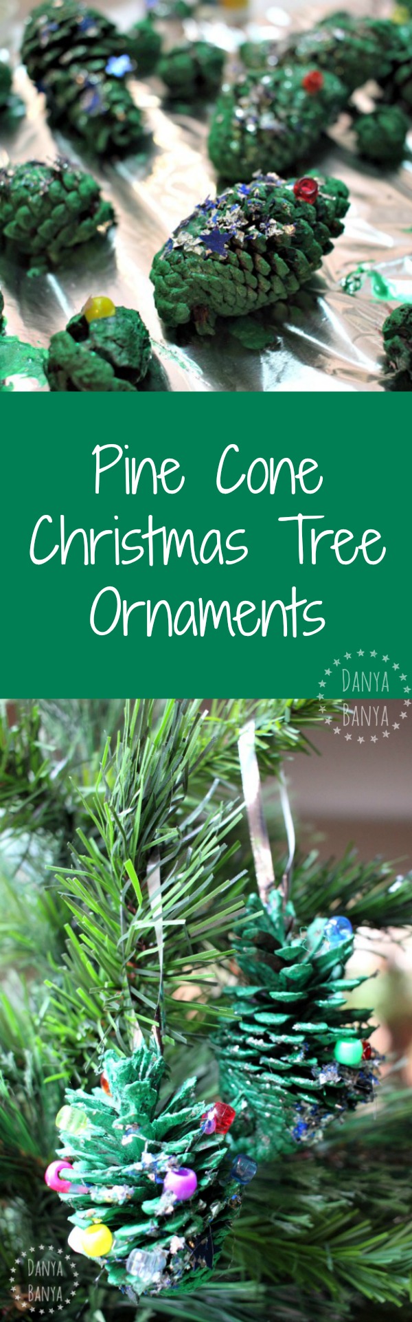 Pine Cone Christmas Tree Ornaments - these would make a great holiday craft for the kids!