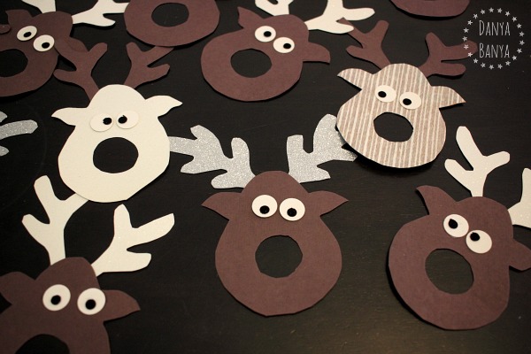 Reindeer faces - add a red lollipop nose