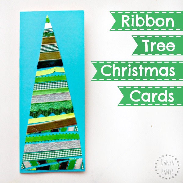 Ribbon Christmas tree cards