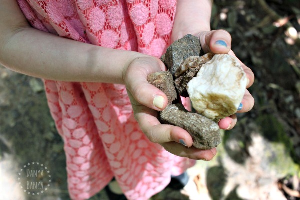 Travelling with kids collecting nature (in this case rocks)