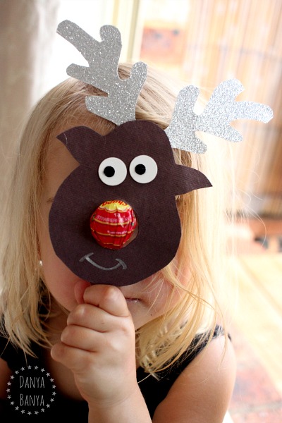 Using the Rudolph the chupa chup nosed reindeer as a mask